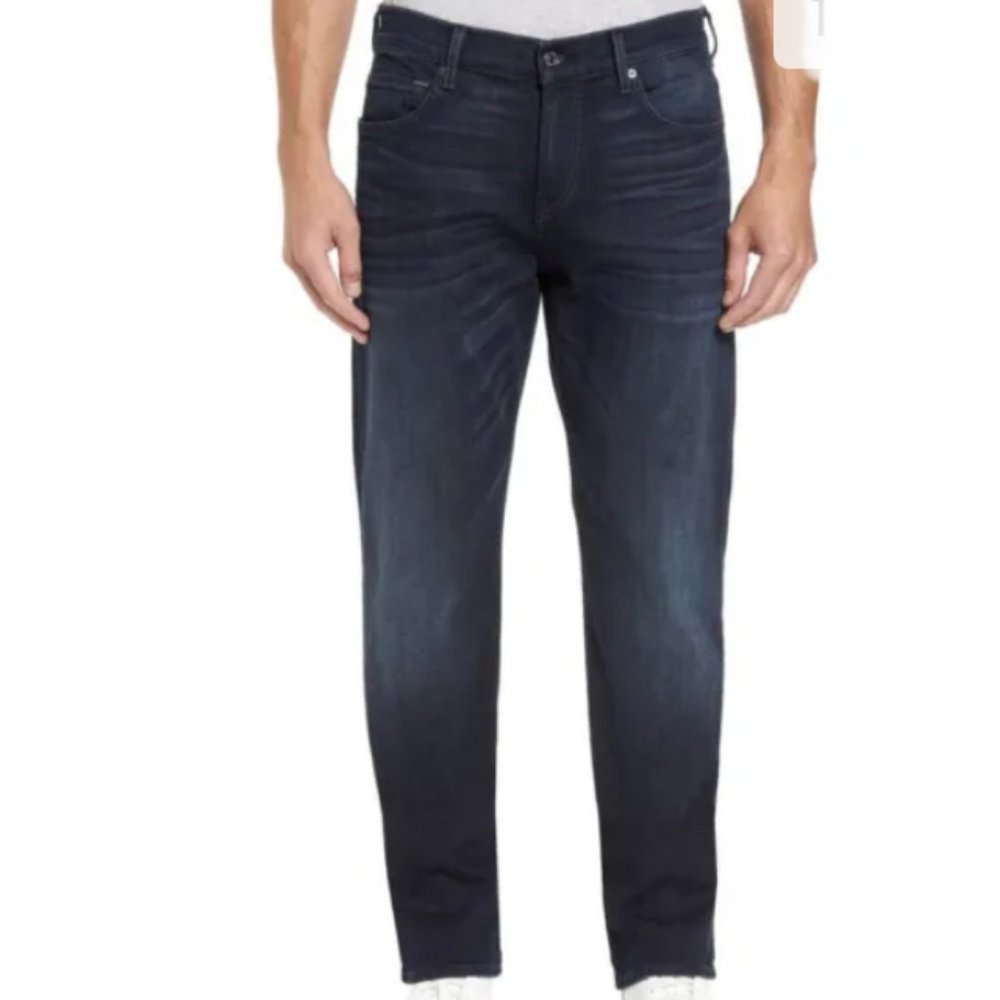 Mens 31x34 7 For All Mankind Carsen Easy Straight leg blue jeans NWT